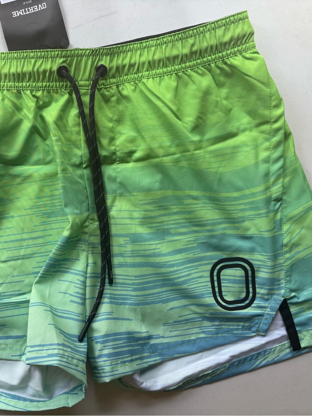 Overtime Brooklyn Men’s Athletic Shorts Green Blue Size Medium NWT $70